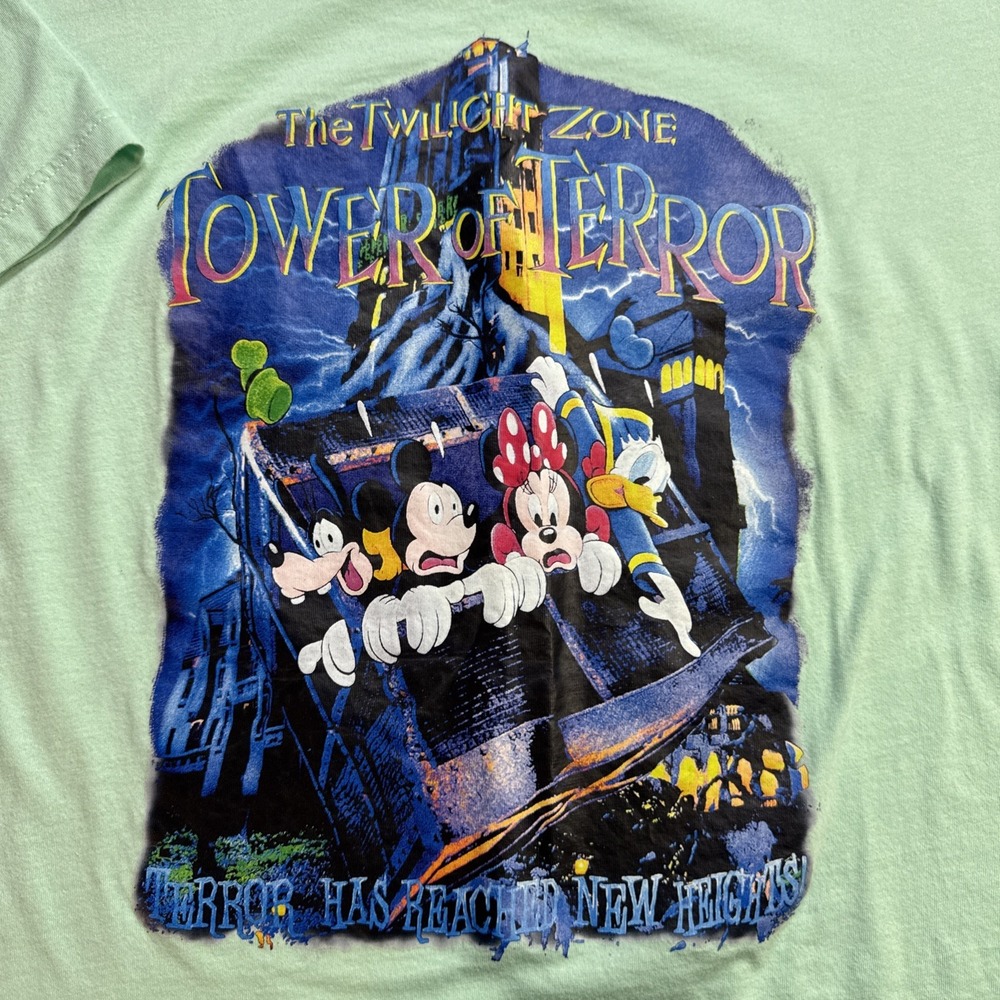 Twilight Zone Tower Of Terror T Shirt Mint Green 3XL XXXL Crew Neck Bella Canvas
